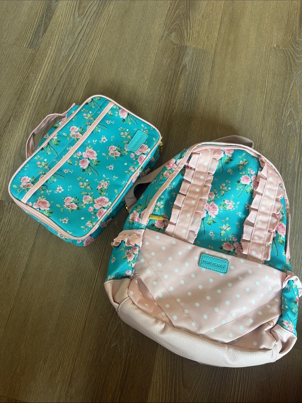 Posh Peanut Theresa Ruffled Backpack and Matching Lunch Box